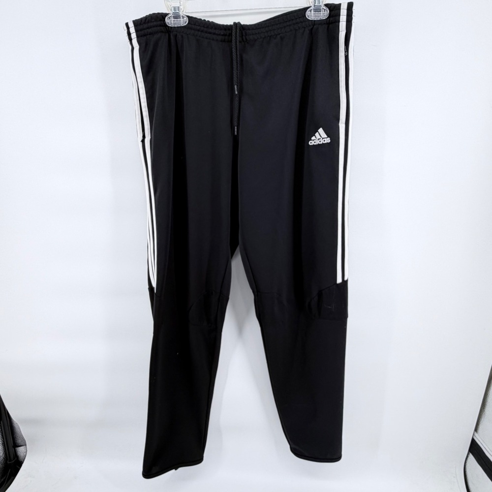 Adidas Clima365 Pants Womens XL Black 3 Stripes Lower Leg Ankle Zip Track Warmup